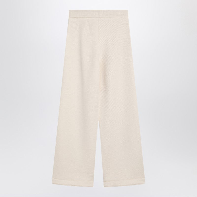 Max Mara White cotton and silk pants Glam Steals