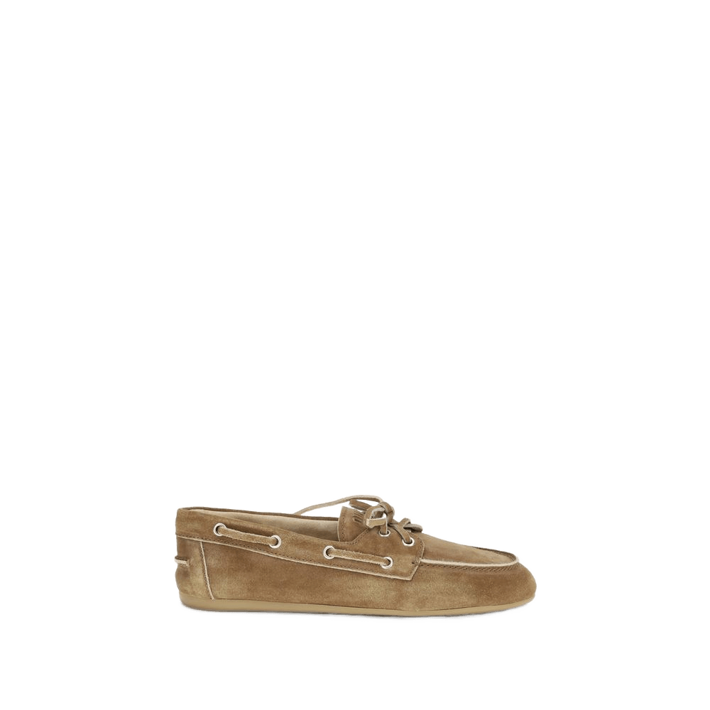 Miu Miu Beige Calf Leather Bos Taurus Slip On Loafers