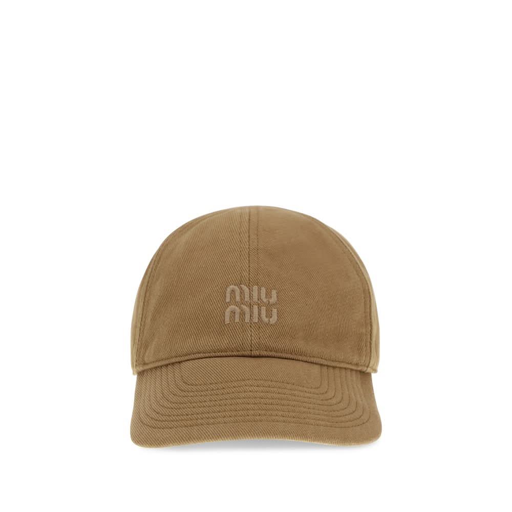 Miu Miu Beige Cotton Cap