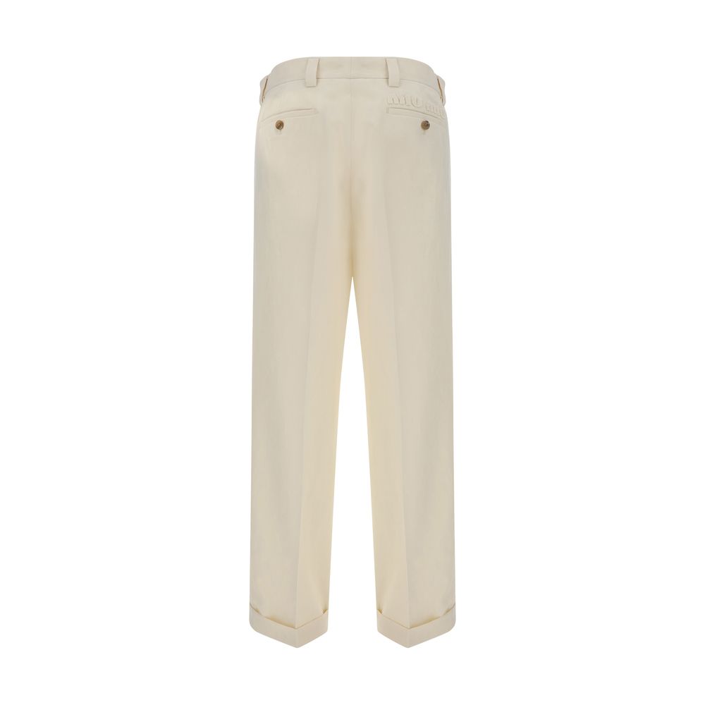 Miu Miu Beige Cotton Casual Pant