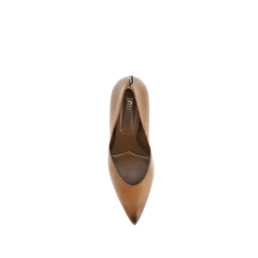 Miu Miu Beige Leather High Heel Pumps