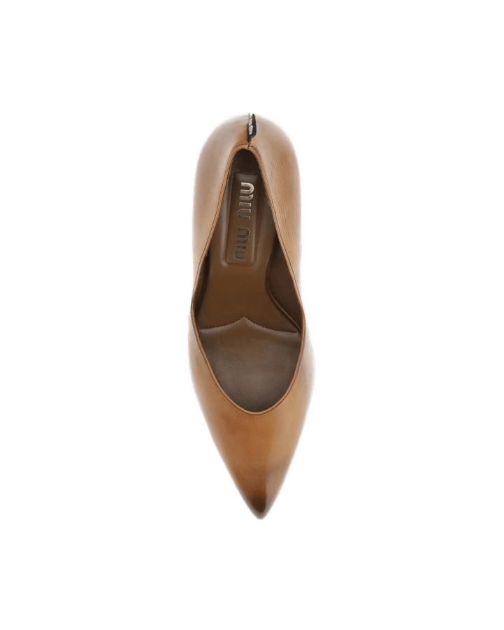 Miu Miu Beige Leather High Heel Pumps Heels