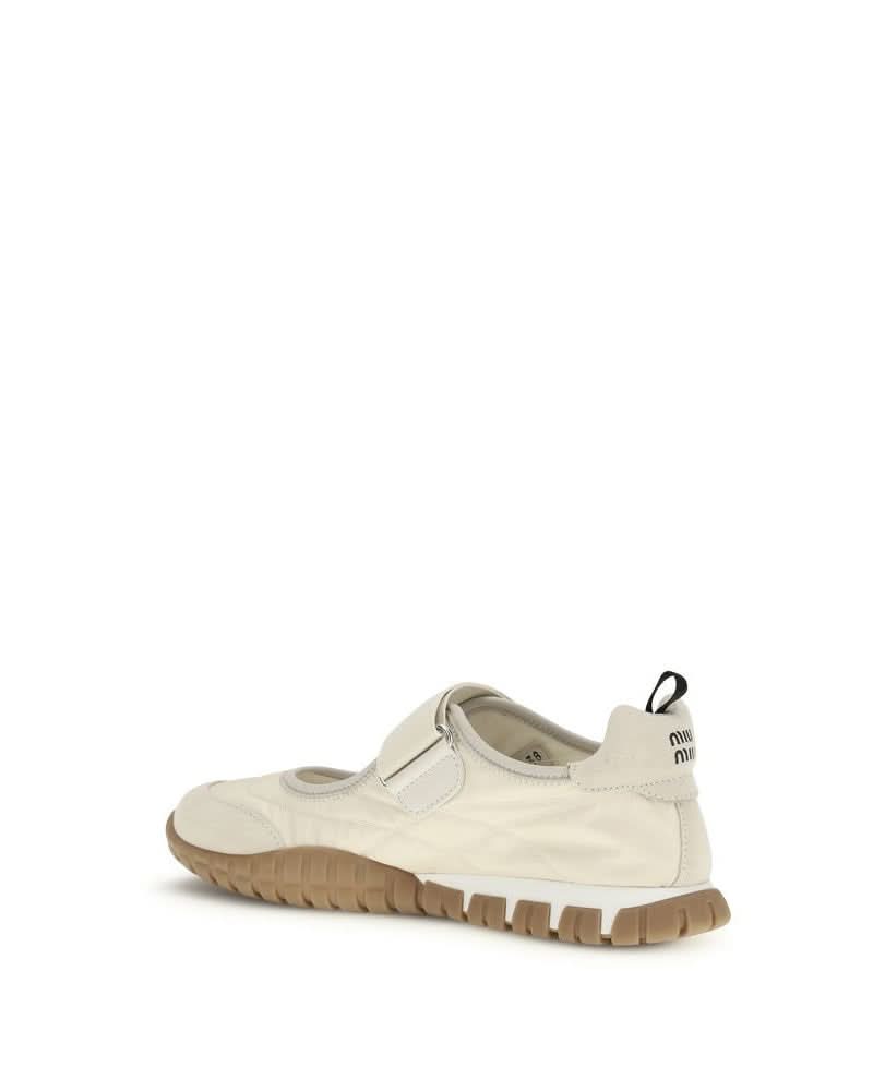 Miu Miu Beige Recycled Polyamide Ballet Flats