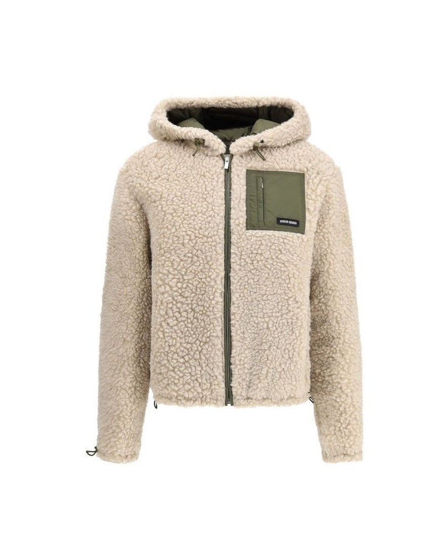 Miu Miu Beige Wool Fleece Full Length Jacket Glam Steals