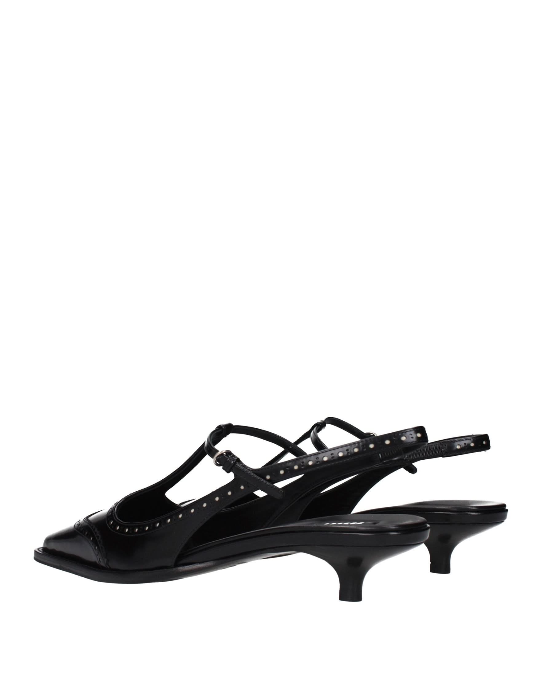 Miu Miu Black Leather Mid Heel Pumps Heels