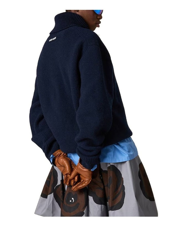 Miu Miu Blue Cashmere Turtleneck Glam Steals