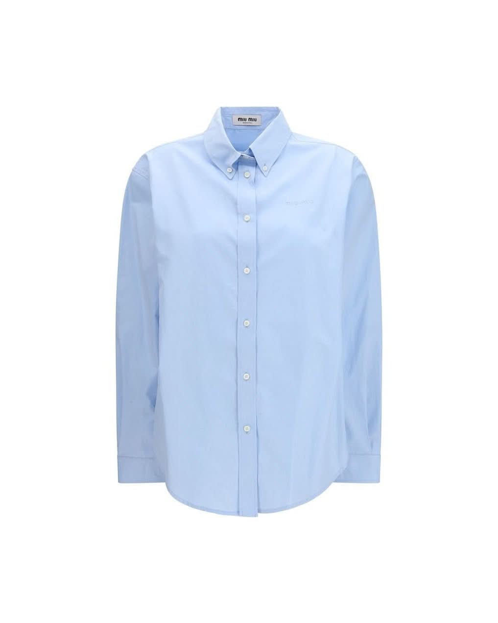 Miu Miu Blue Cotton Shirt Glam Steals