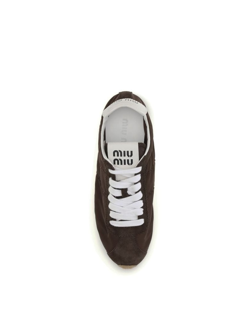 Miu Miu Brown Calf Leather Bos Taurus Low Top Sneakers Glam Steals
