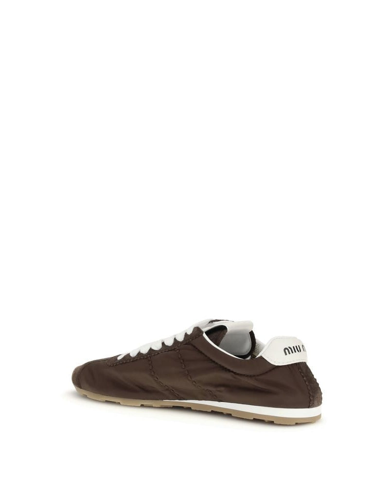 Miu Miu Brown Calf Leather Bos Taurus Low Top Sneakers Glam Steals