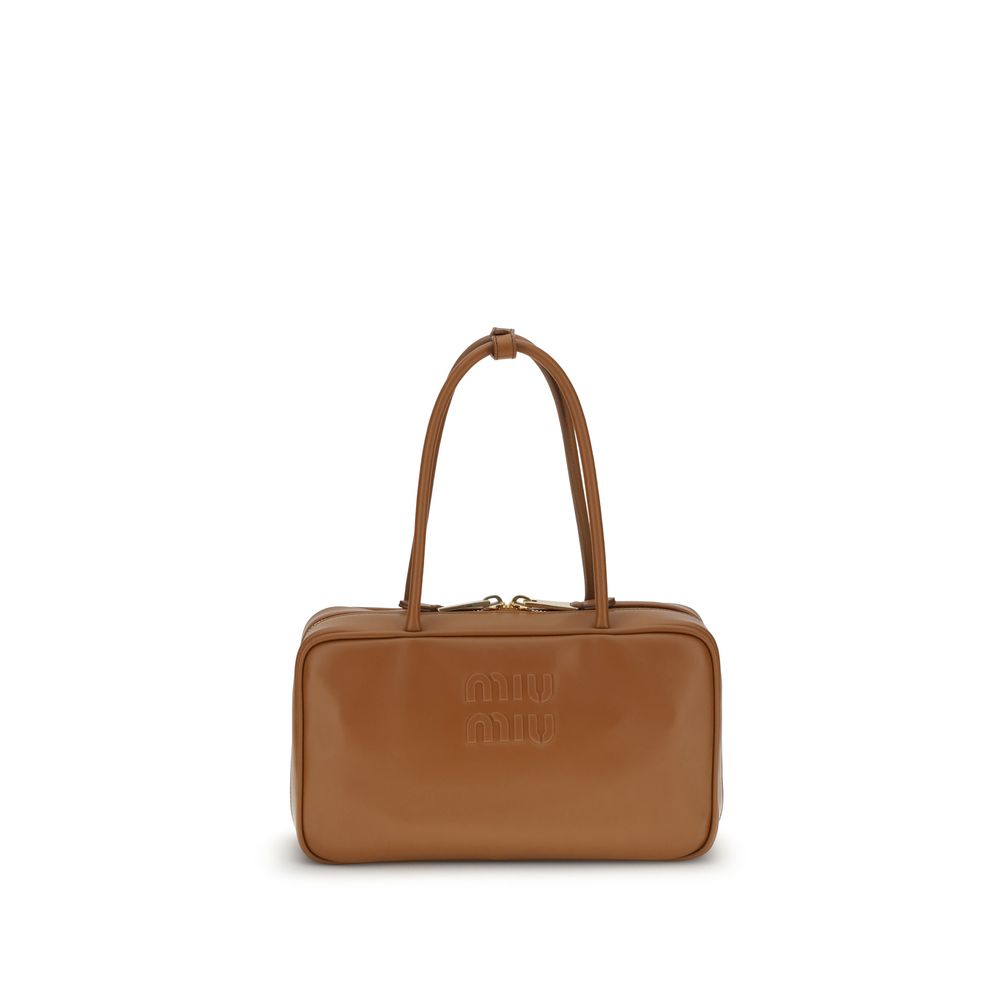 Miu Miu Brown Calf Leather Bos Taurus Shoulder Bag