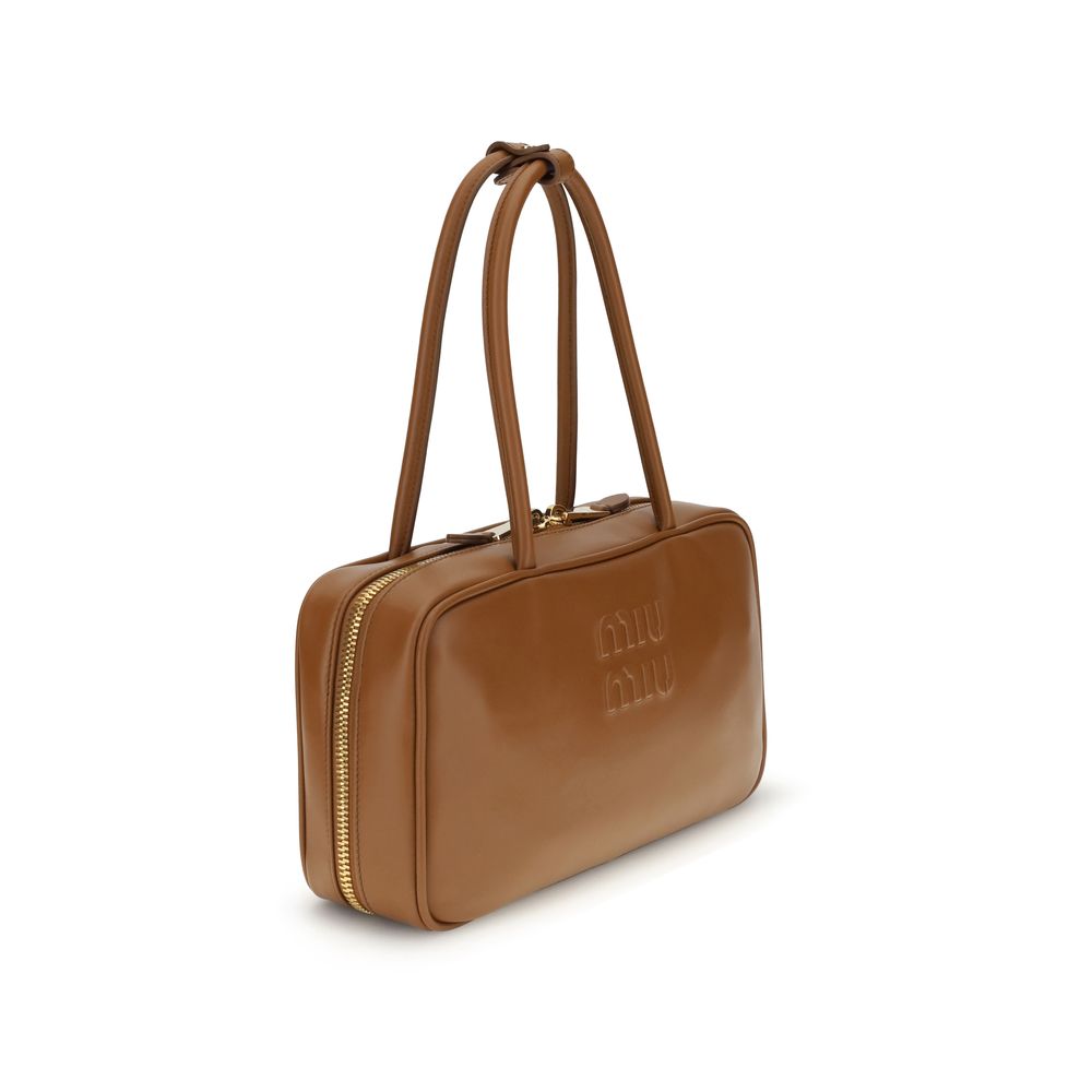 Miu Miu Brown Calf Leather Bos Taurus Shoulder Bag
