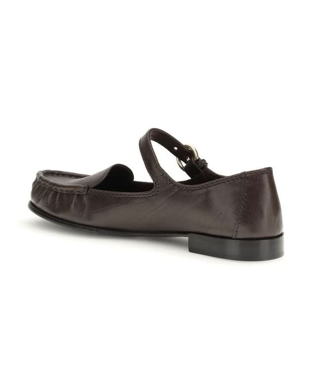 Miu Miu Brown Calf Leather Bos Taurus Slip On Loafers Flats
