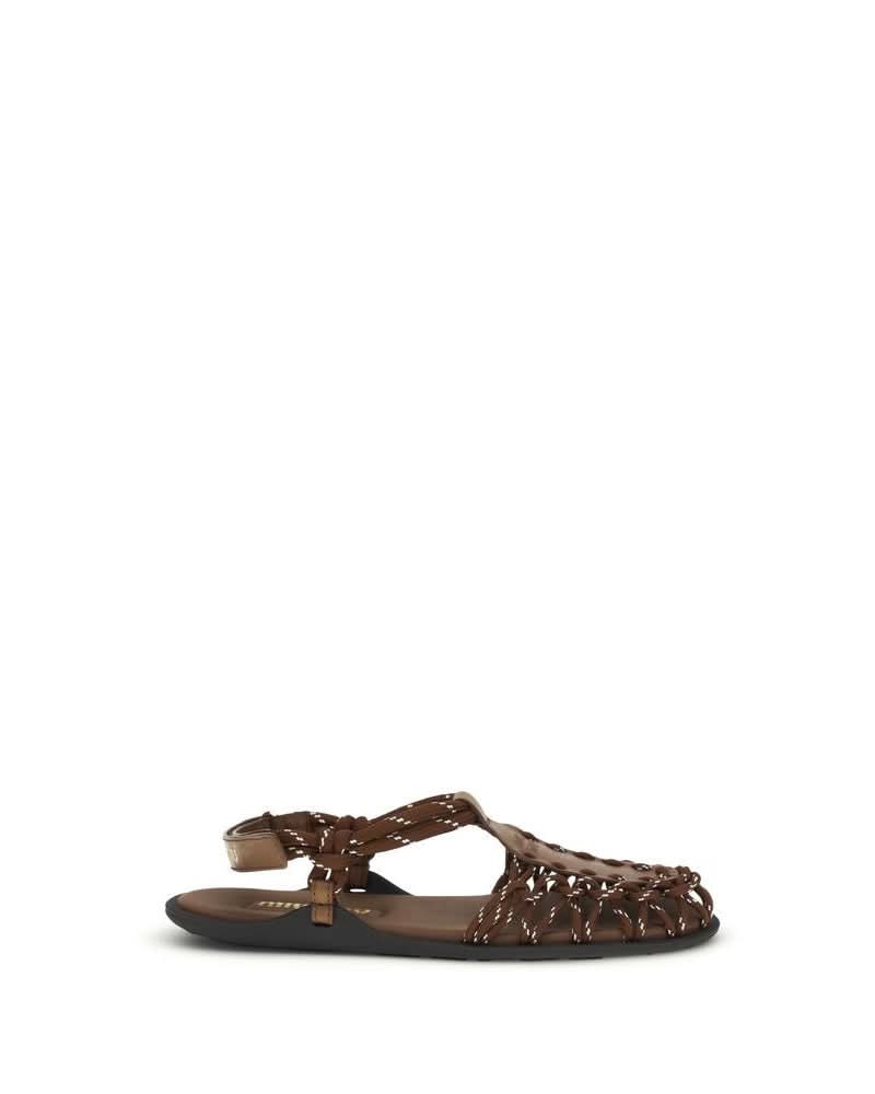 Miu Miu Brown Flat Sandals Glam Steals