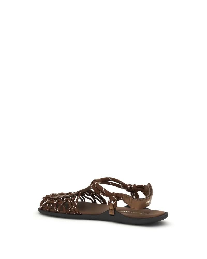 Miu Miu Brown Flat Sandals Glam Steals