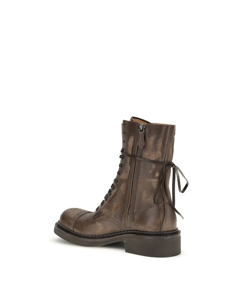 Miu Miu Brown Lace Rubber Up Boots Glam Steals