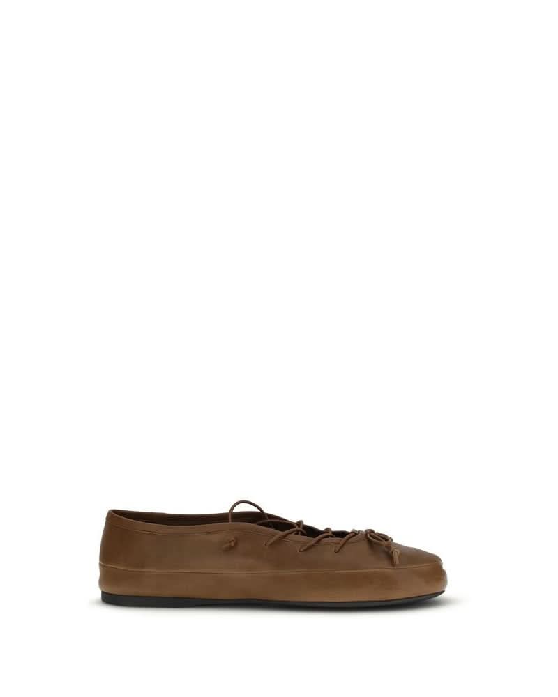 Miu Miu Brown Lamb Ovis Aries Ballet Flats