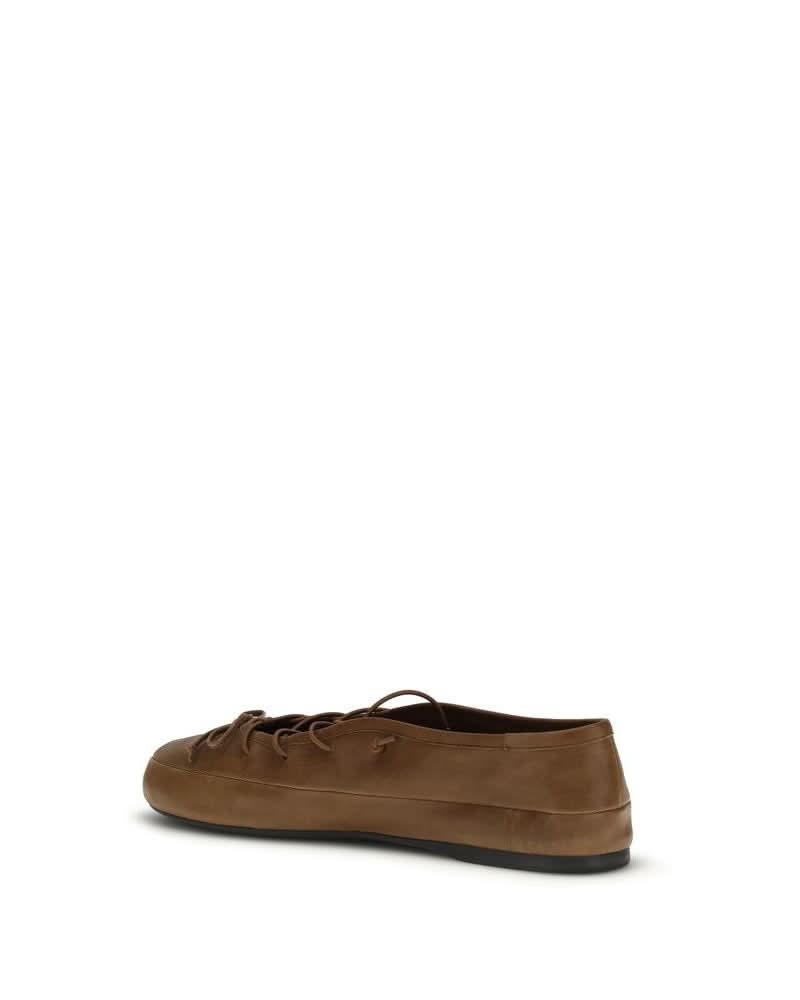 Miu Miu Brown Lamb Ovis Aries Ballet Flats