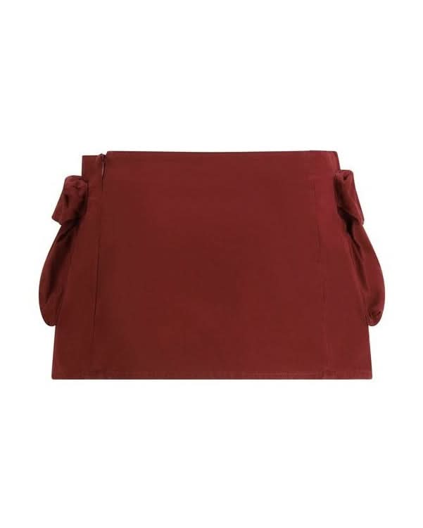 Miu Miu Cotton Bordeaux Mini Skirt