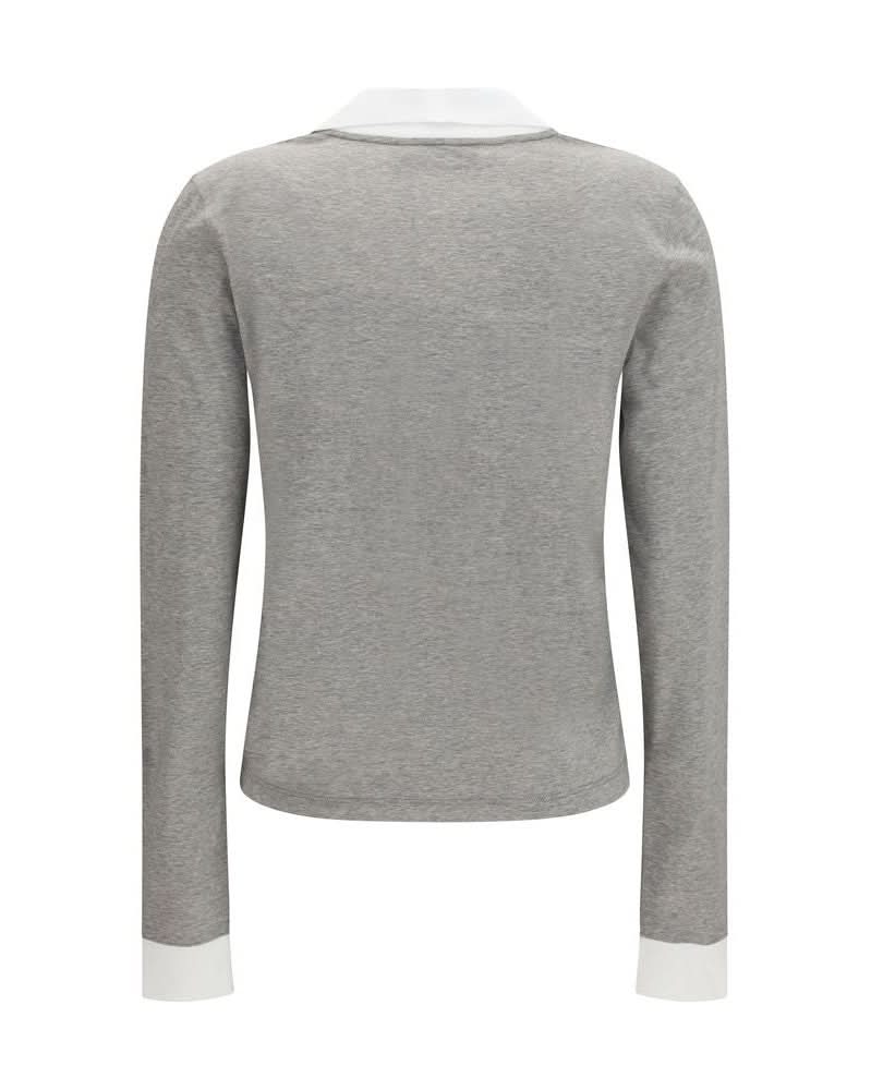 Miu Miu Gray Cotton Long Sleeve T-shirt Glam Steals