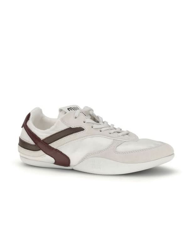 Miu Miu White Calf Leather Bos Taurus Athletic Sneakers Sneakers