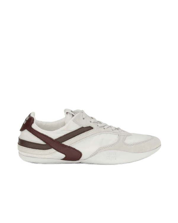 Miu Miu White Calf Leather Bos Taurus Athletic Sneakers Glam Steals