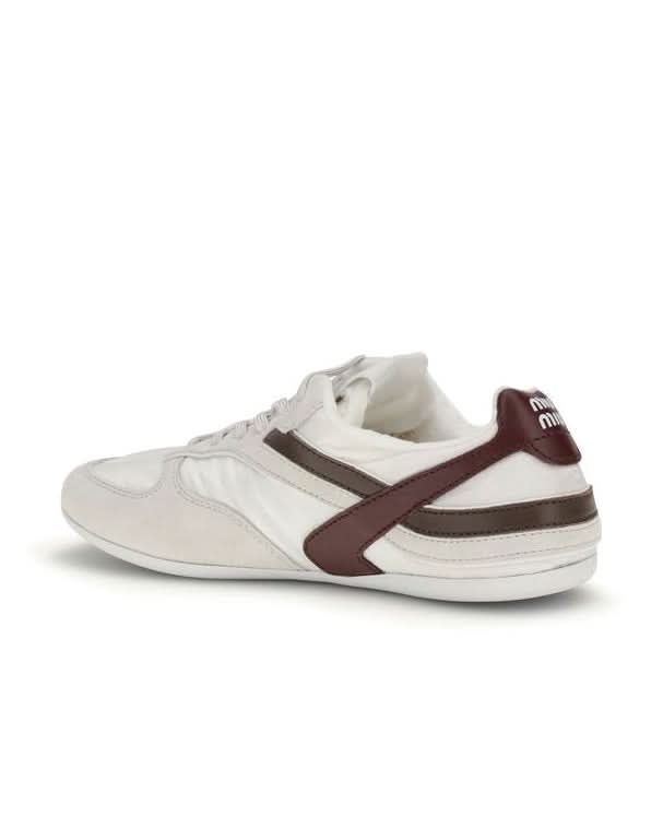 Miu Miu White Calf Leather Bos Taurus Athletic Sneakers Sneakers
