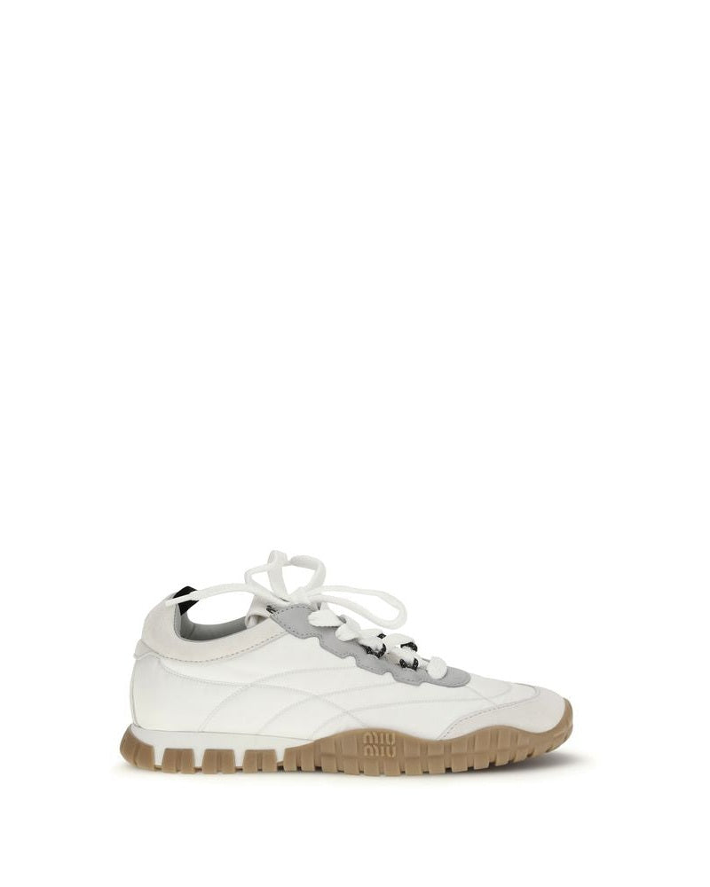 Miu Miu White Polyamide Athletic Sneakers Glam Steals