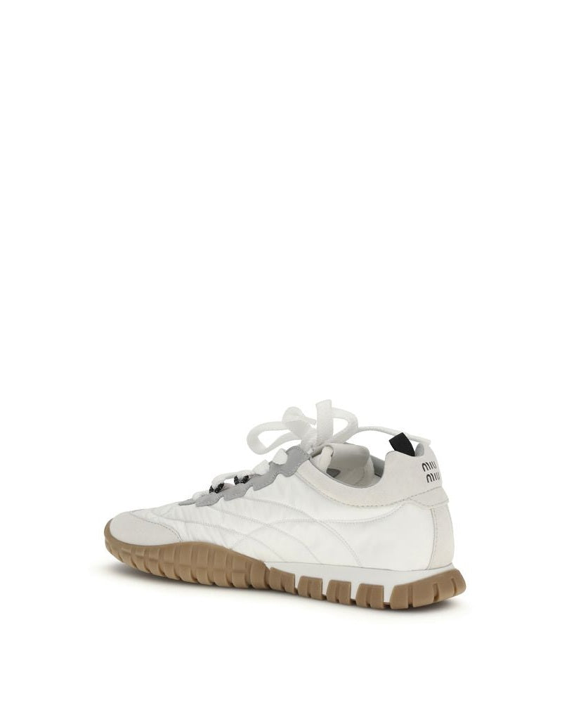 Miu Miu White Polyamide Athletic Sneakers Glam Steals