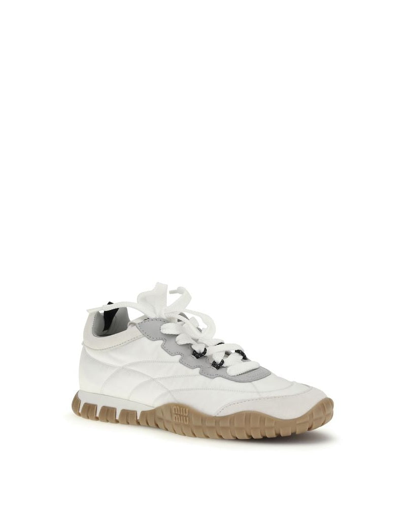 Miu Miu White Polyamide Athletic Sneakers Glam Steals
