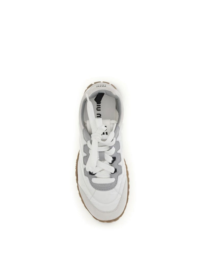 Miu Miu White Polyamide Athletic Sneakers Glam Steals