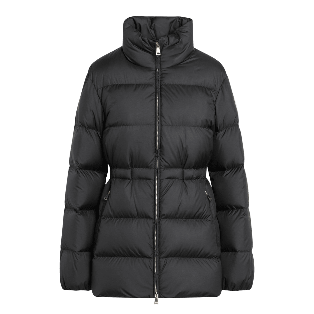 Moncler Black Brossette Down Jacket Zip Glam Steals