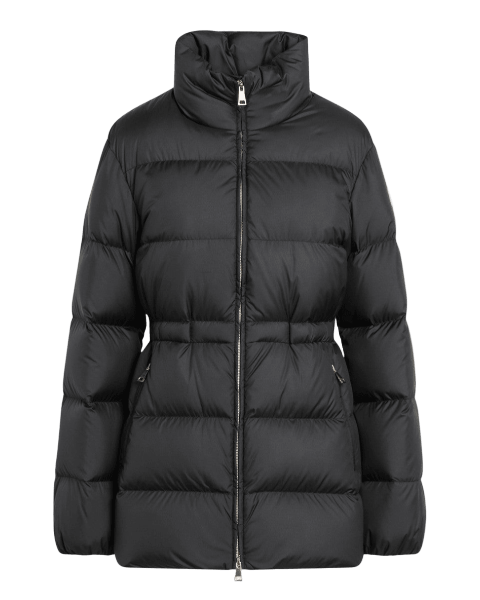 Moncler Black Brossette Down Jacket Zip Glam Steals