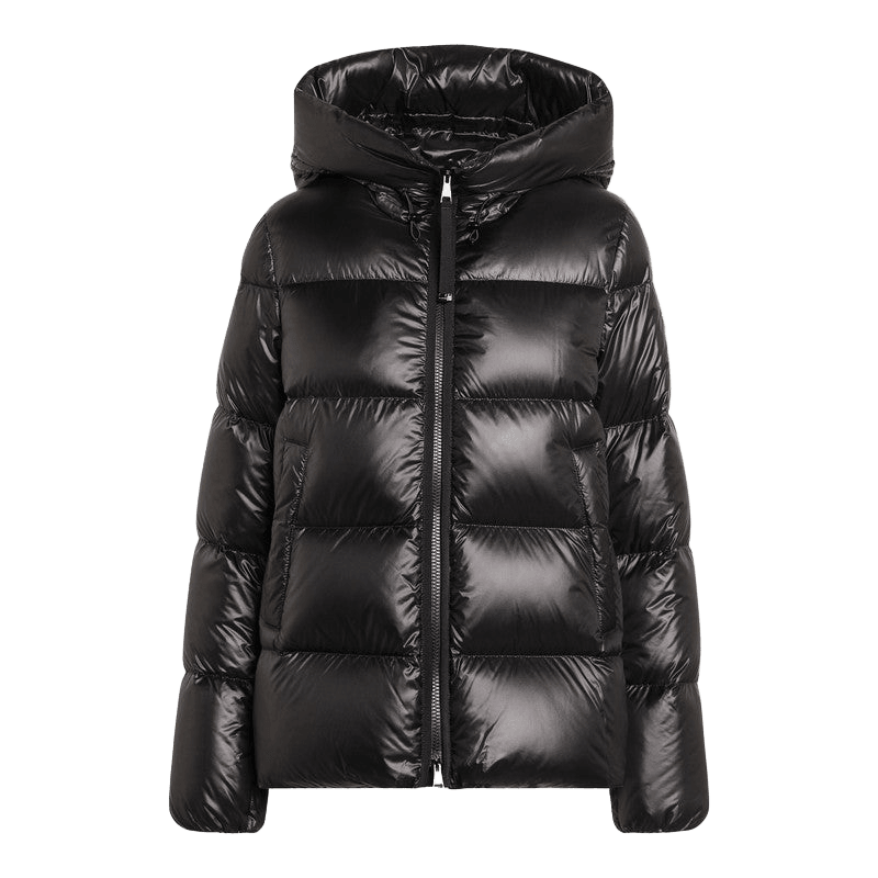 Moncler Black Shiny Zip Jacket Glam Steals