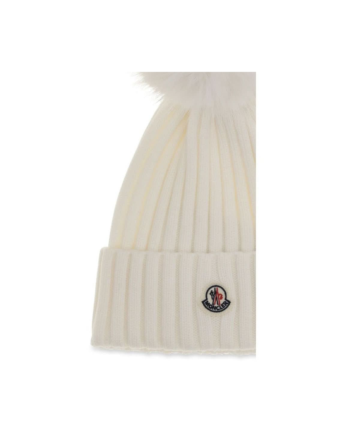 Moncler White Wool Fleece Beanie Glam Steals