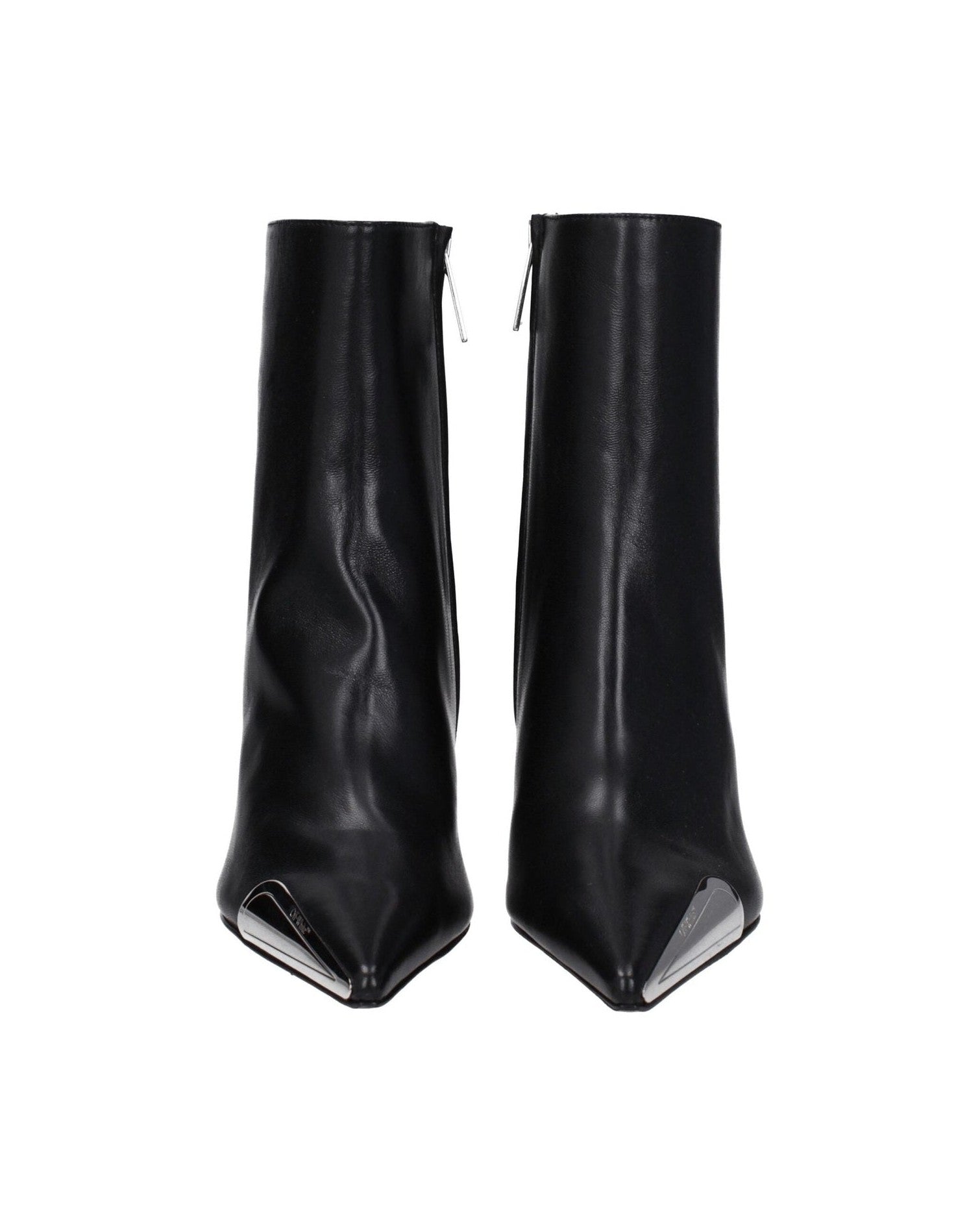 Off-White Black Leather Ankle Boots Glam Steals