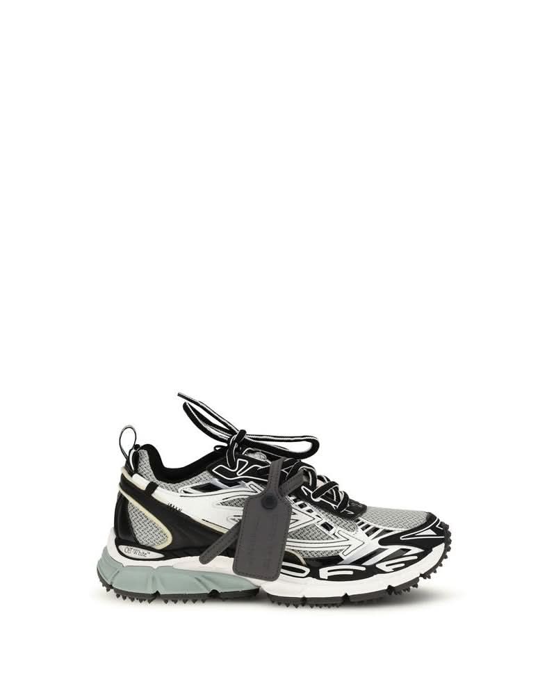 Off-white Gray Polyurethane Athletic Sneakers Glam Steals