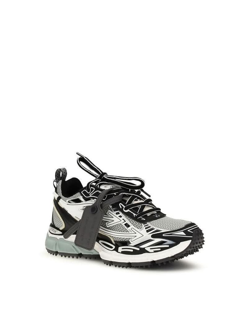 Off-white Gray Polyurethane Athletic Sneakers Glam Steals