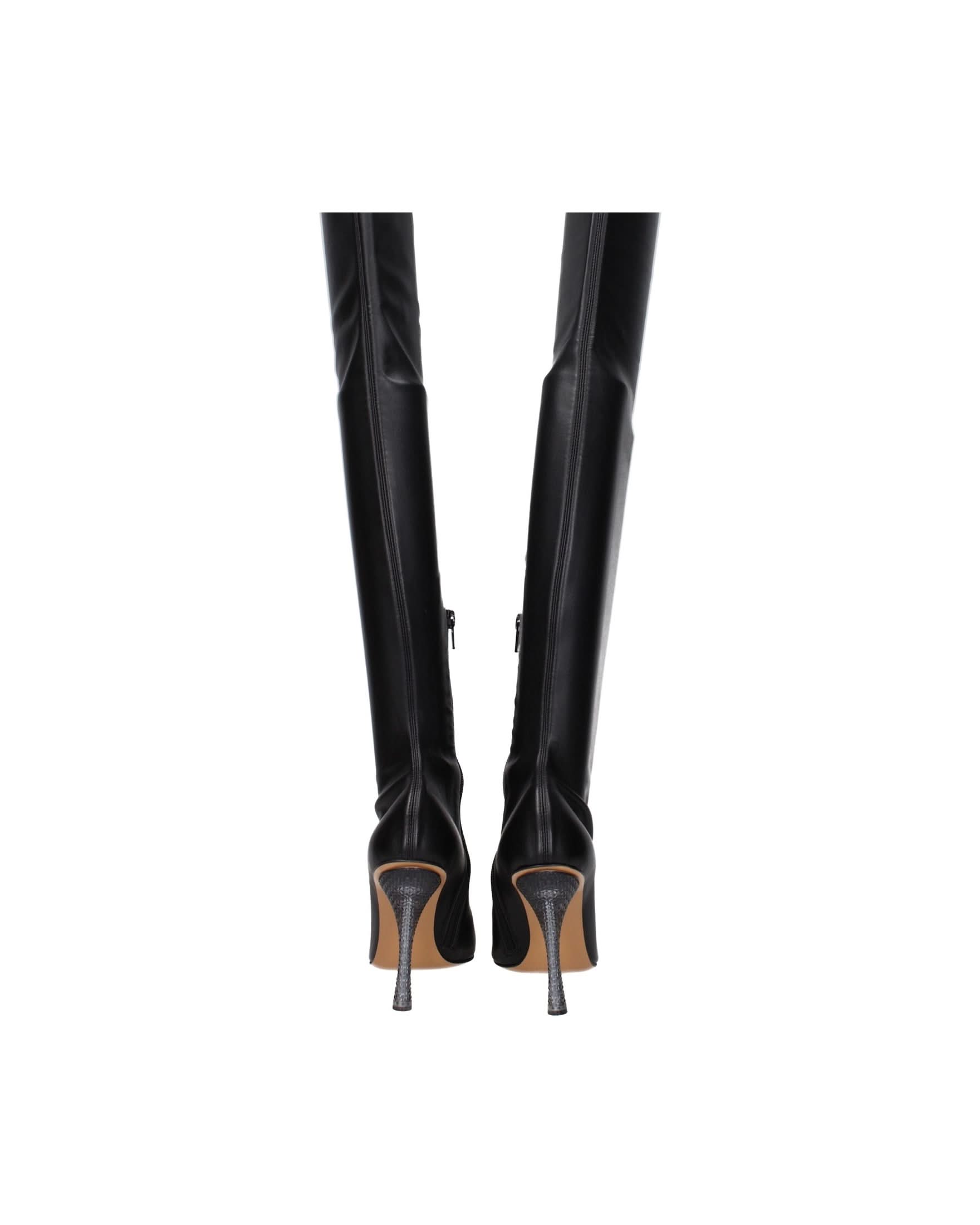 Off- Leather White Over The Knee Boots