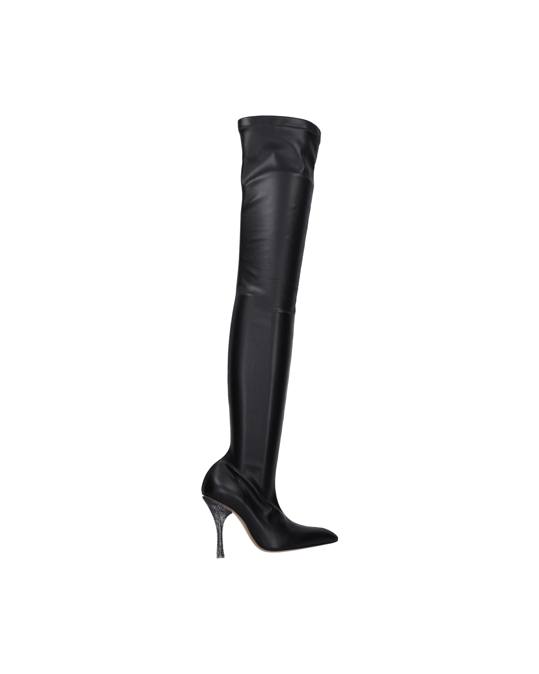 Off- Leather White Over The Knee Boots