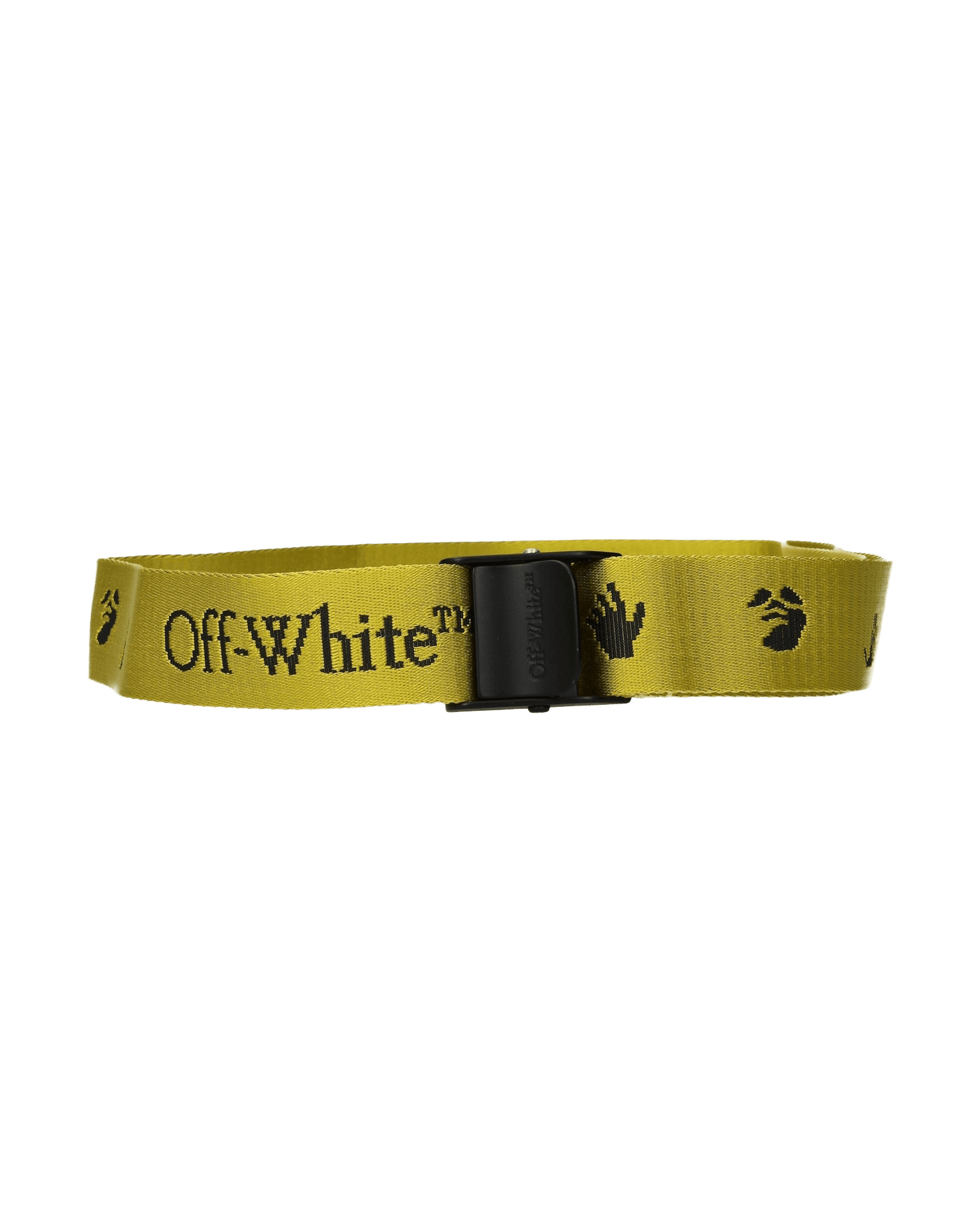 Off-White Off White Yellow Fabric Regular Belts Glam Steals