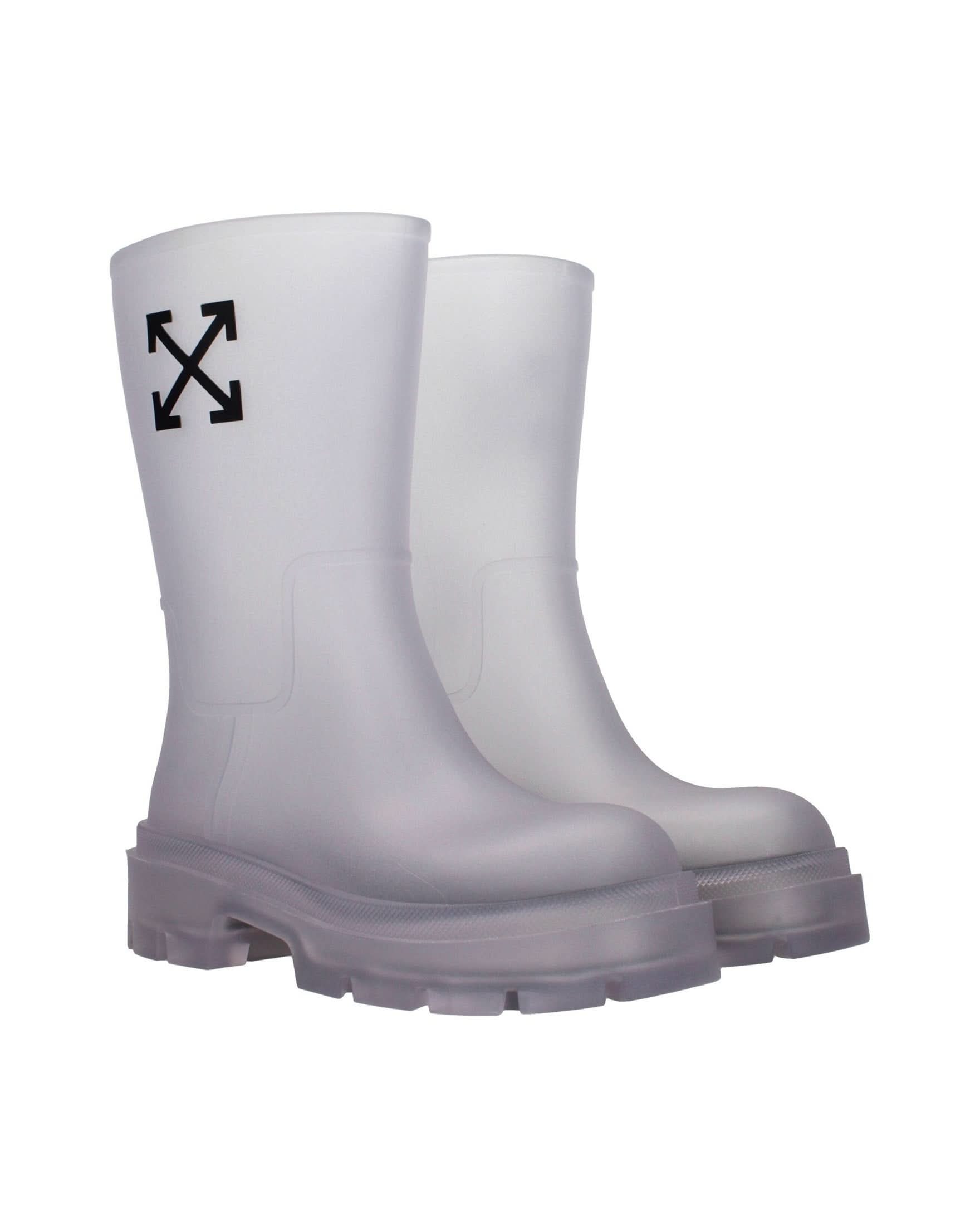 Off-white Transparent Pvc Ankle Boots Boots