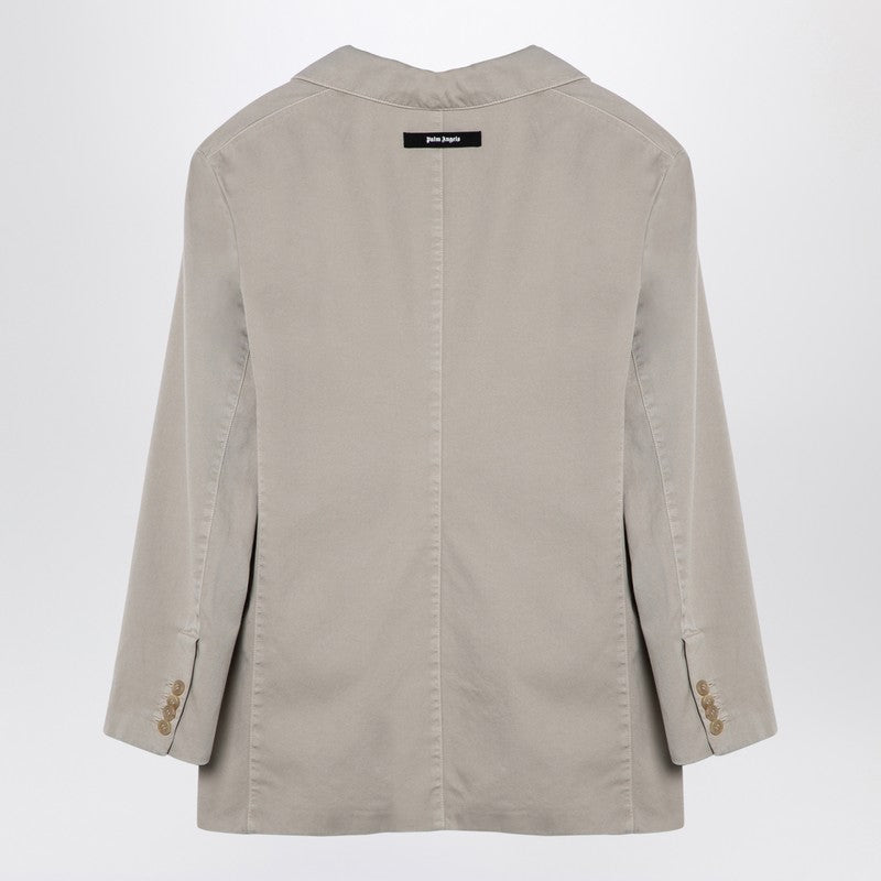 Palm Angels Beige Cotton Double Breasted Jacket Glam Steals