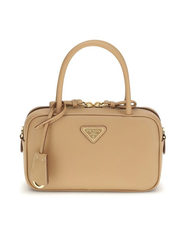 Prada Beige Calf Leather Bos Taurus Handbag Glam Steals