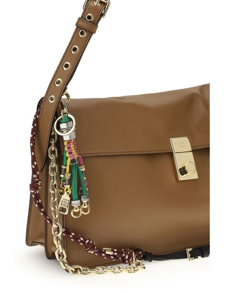 Prada Beige Calf Leather Bos Taurus Shoulder Bag Shoulder Bags
