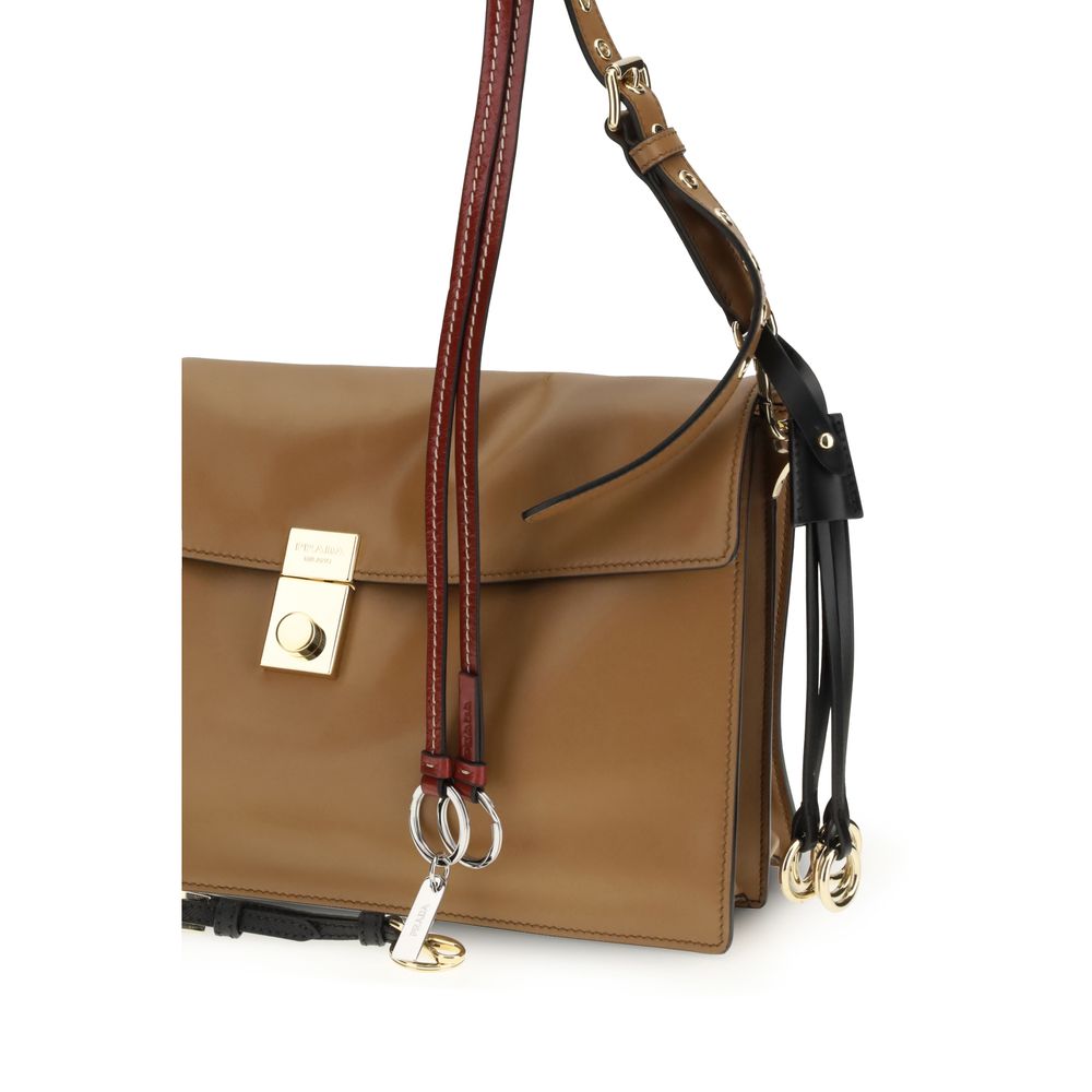 Prada Beige Calf Leather Bos Taurus Shoulder Bag Glam Steals