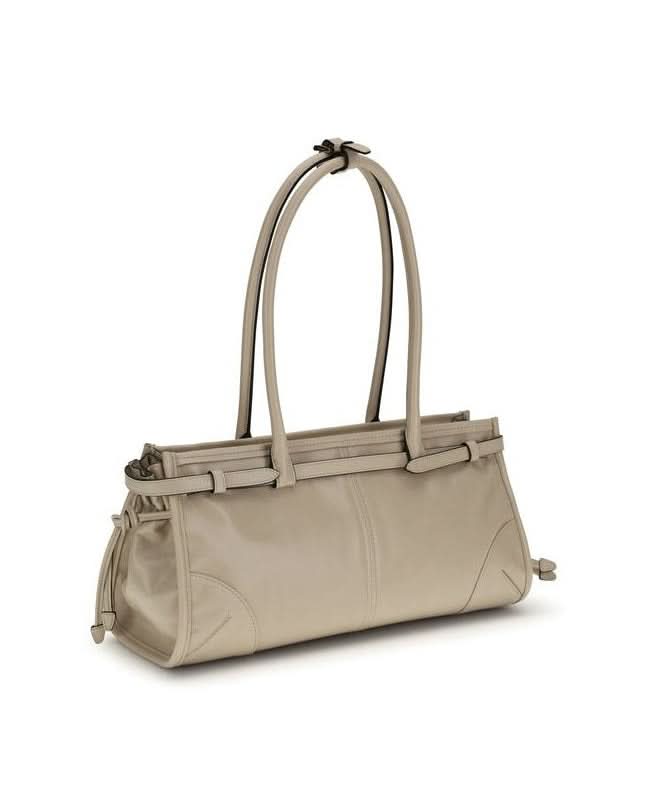 Prada Beige Calf Leather Bos Taurus Shoulder Bag Glam Steals