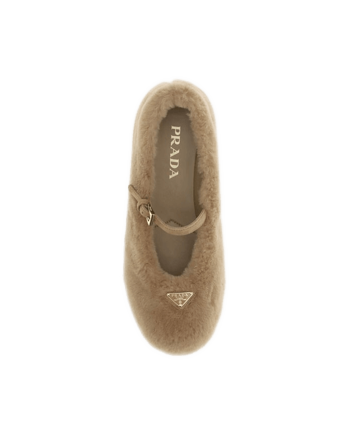 Prada Beige Lamb Ovis Aries Ballet Flats Glam Steals