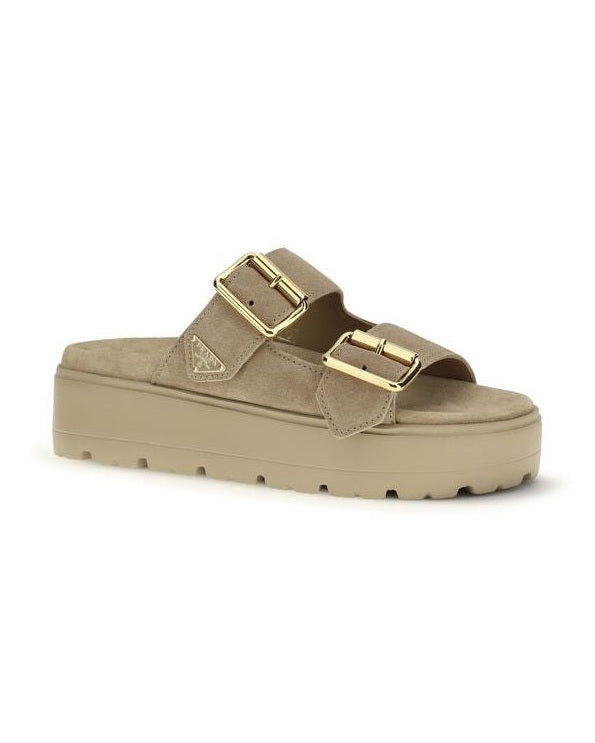 Prada Beige Leather Calf Bos Taurus Platform Sandals Glam Steals