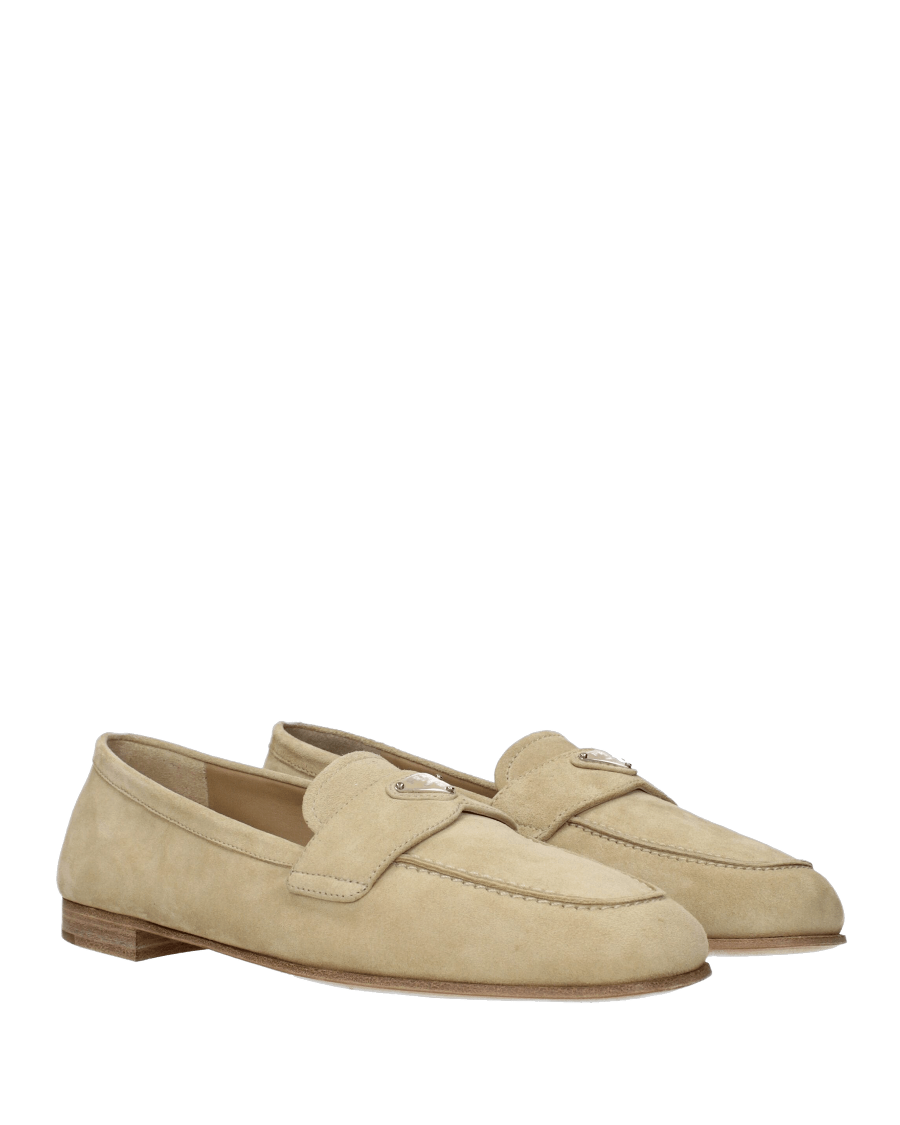Prada Beige Leather Slip On Loafers Glam Steals