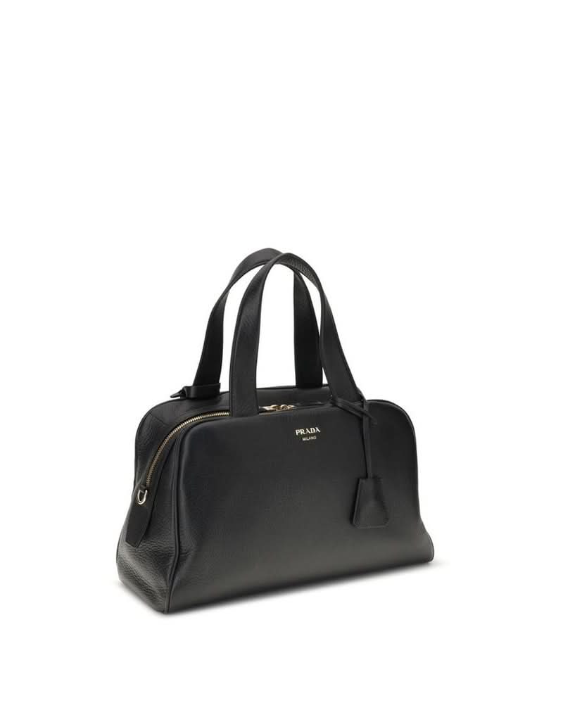 Prada Black Calf Leather Bos Taurus Handbag Glam Steals